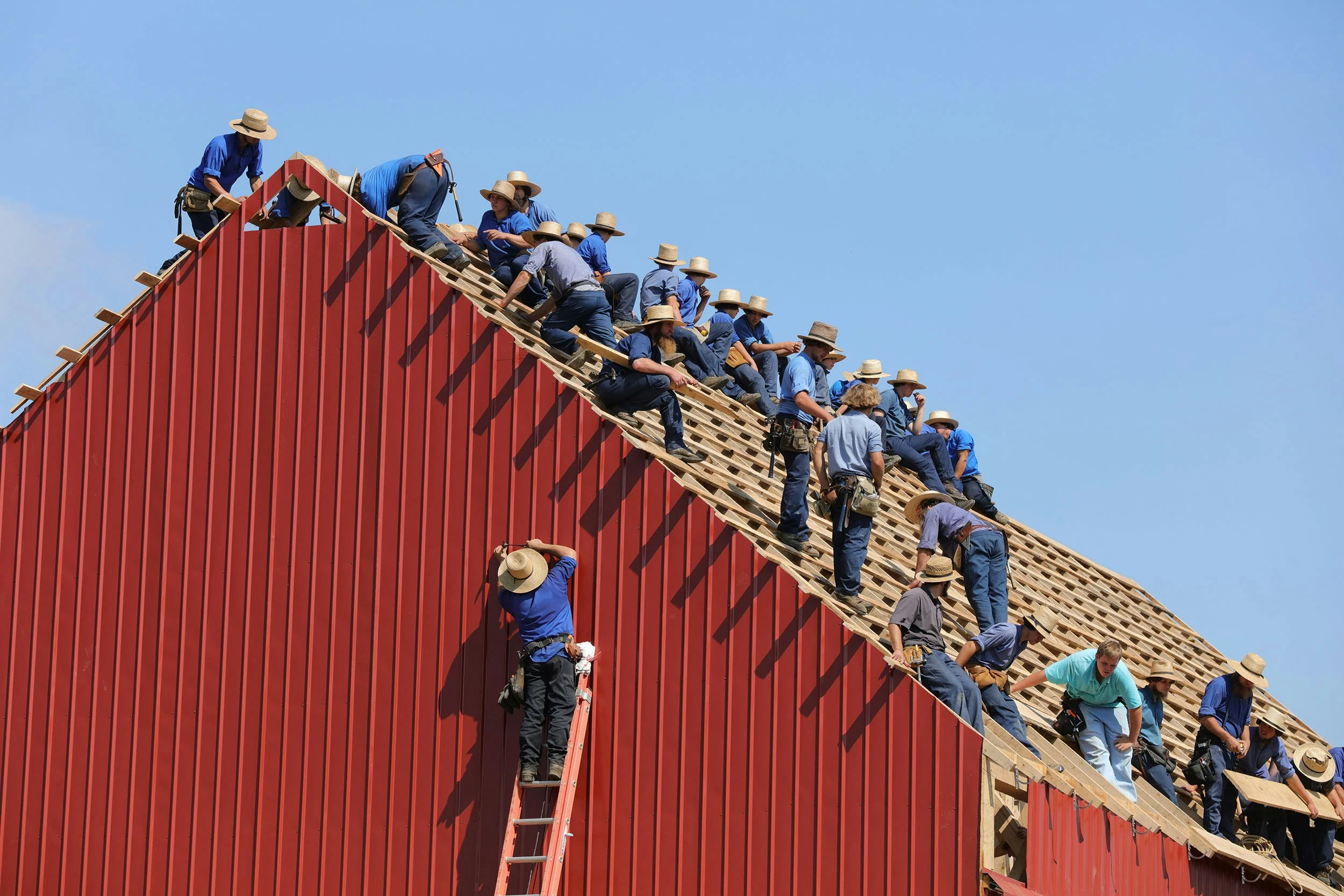 Apex Roofing crew completing a residential roof installation